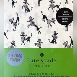 Kate Spade 3 pc Twin XL Sheet Set / poodle dogs